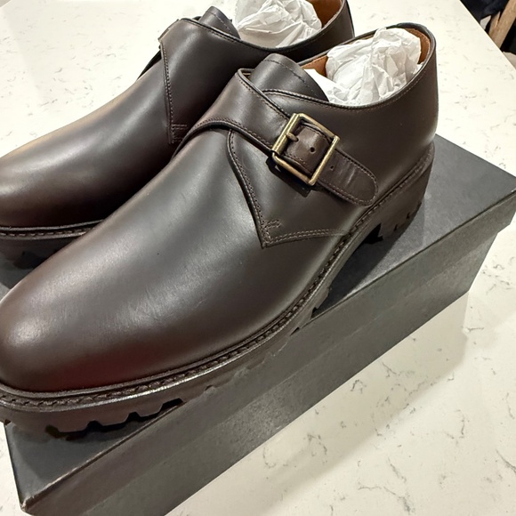 J.Crew Monk Strap Oxford Shoes Brown Leather main image 9